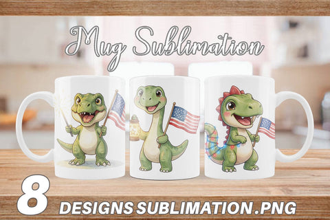 Mug Wrap Cute Firework Sparkler Dino Watercolor Sublimation artnoy 
