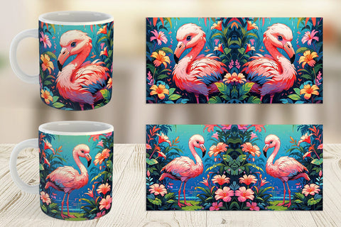 Mug Wrap Cute Flamingo Sublimation artnoy 