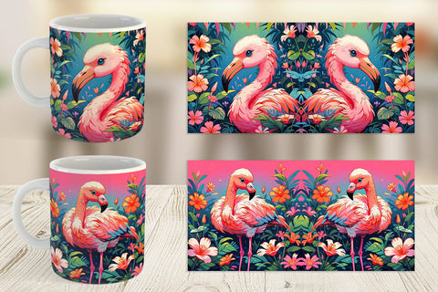 Mug Wrap Cute Flamingo Sublimation artnoy 