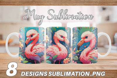Mug Wrap Cute Flamingo Sublimation artnoy 