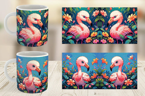 Mug Wrap Cute Flamingo Sublimation artnoy 