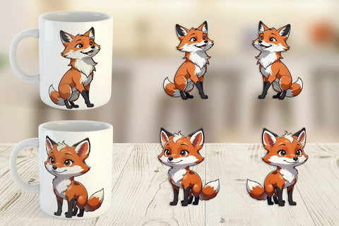 Mug Wrap Cute Fox Sublimation artnoy 