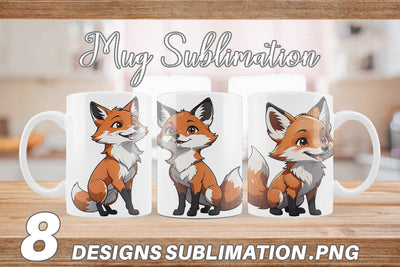 Mug Wrap Cute Fox Sublimation artnoy 