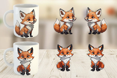 Mug Wrap Cute Fox Sublimation artnoy 