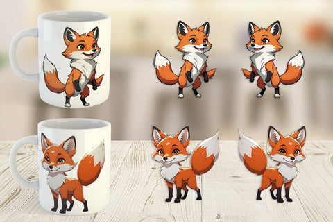 Mug Wrap Cute Fox Sublimation artnoy 