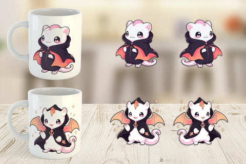 Mug Wrap Cute Gecko Halloween Sublimation artnoy 