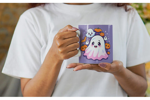 Mug Wrap Cute Ghost Illustration Sublimation artnoy 