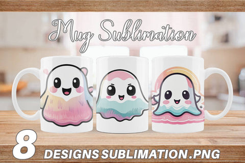 Mug Wrap Cute Ghost Sublimation artnoy 