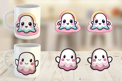 Mug Wrap Cute Ghost Sublimation artnoy 