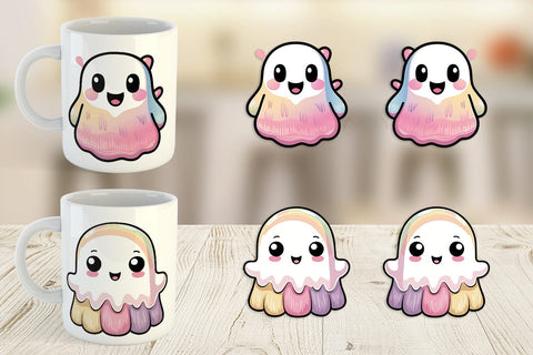 Mug Wrap Cute Ghost Sublimation artnoy 