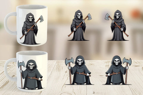 Mug Wrap Cute grim reaper Sublimation artnoy 