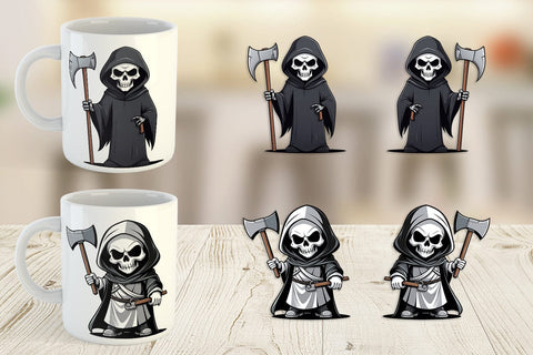 Mug Wrap Cute grim reaper Sublimation artnoy 
