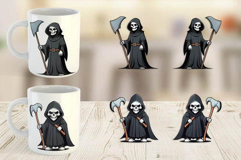 Mug Wrap Cute grim reaper Sublimation artnoy 