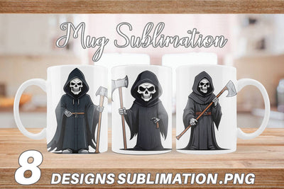 Mug Wrap Cute grim reaper Sublimation artnoy 