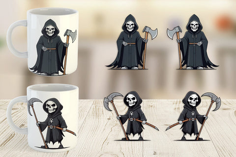 Mug Wrap Cute grim reaper Sublimation artnoy 