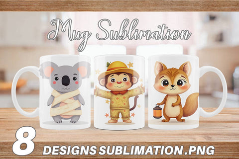 Mug Wrap Cute Halloween Animals Sublimation artnoy 