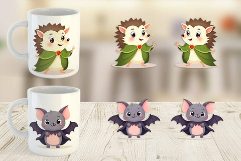 Mug Wrap Cute Halloween Animals Sublimation artnoy 