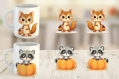 Mug Wrap Cute Halloween Animals Sublimation artnoy 