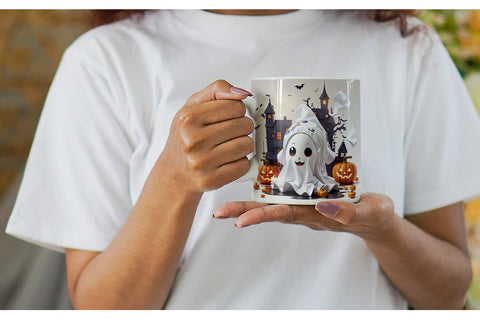 Mug Wrap Cute Halloween Ghost Sublimation artnoy 