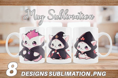 Mug Wrap Cute Hedgehog Halloween Sublimation artnoy 