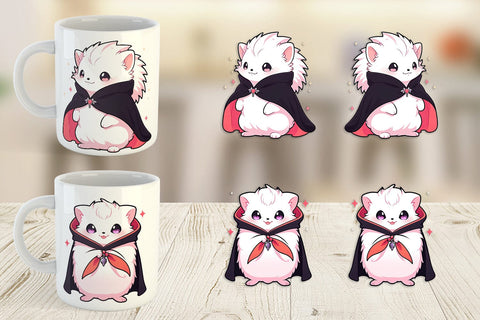 Mug Wrap Cute Hedgehog Halloween Sublimation artnoy 