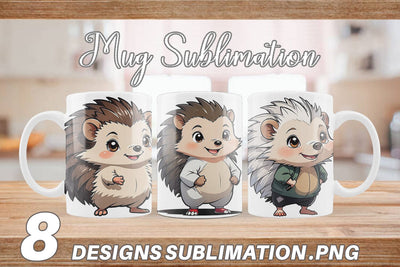 Mug Wrap Cute Hedgehog Sublimation artnoy 