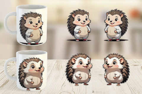Mug Wrap Cute Hedgehog Sublimation artnoy 