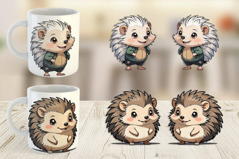 Mug Wrap Cute Hedgehog Sublimation artnoy 