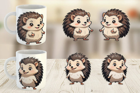 Mug Wrap Cute Hedgehog Sublimation artnoy 