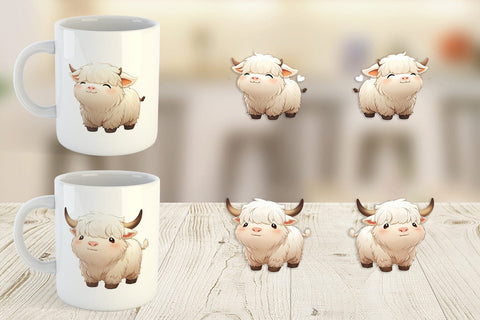 Mug Wrap Cute Highland Cow Sublimation artnoy 