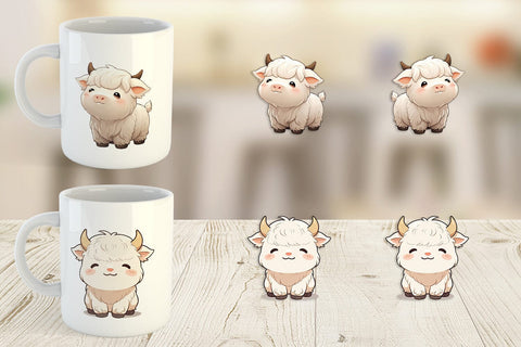 Mug Wrap Cute Highland Cow Sublimation artnoy 