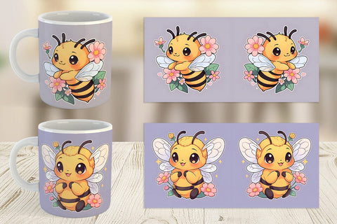 Mug Wrap Cute Honey Bee Sublimation artnoy 