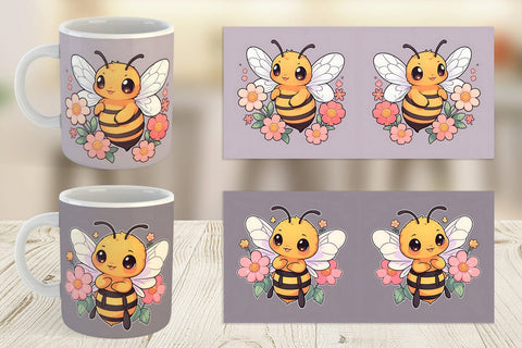 Mug Wrap Cute Honey Bee Sublimation artnoy 