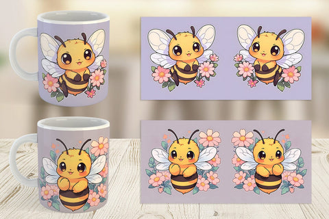 Mug Wrap Cute Honey Bee Sublimation artnoy 