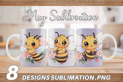 Mug Wrap Cute Honey Bee Sublimation artnoy 