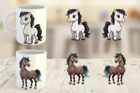 Mug Wrap Cute Horse Sublimation artnoy 