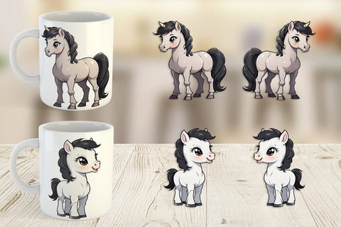 Mug Wrap Cute Horse Sublimation artnoy 