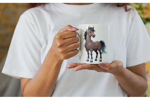 Mug Wrap Cute Horse Sublimation artnoy 