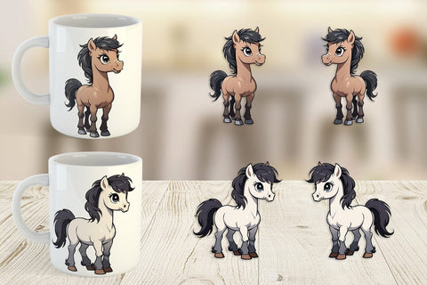Mug Wrap Cute Horse Sublimation artnoy 