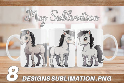 Mug Wrap Cute Horse Sublimation artnoy 