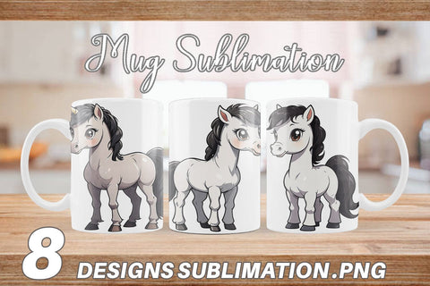 Mug Wrap Cute Horse Sublimation artnoy 