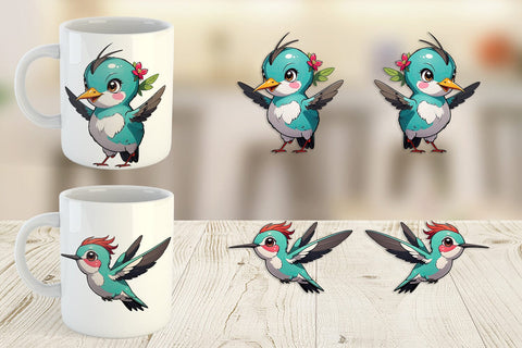 Mug Wrap Cute Hummingbird Sublimation artnoy 
