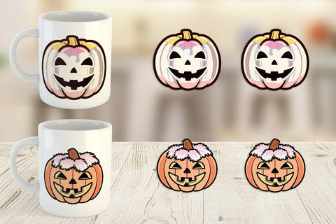 Mug Wrap Cute Jack o Lantern Sublimation artnoy 