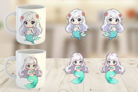 Mug Wrap Cute Little Mermaid Sublimation artnoy 