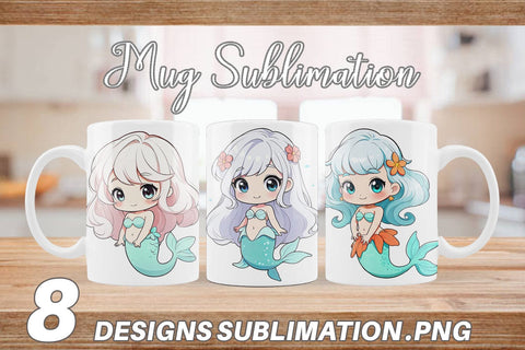 Mug Wrap Cute Little Mermaid Sublimation artnoy 