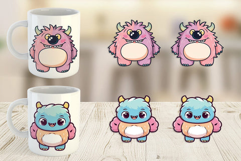 Mug Wrap Cute Monster Sublimation artnoy 