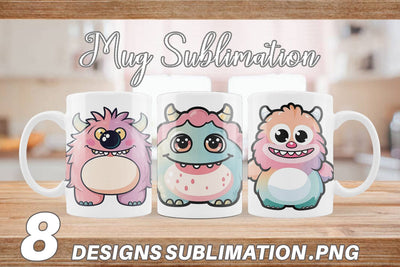 Mug Wrap Cute Monster Sublimation artnoy 