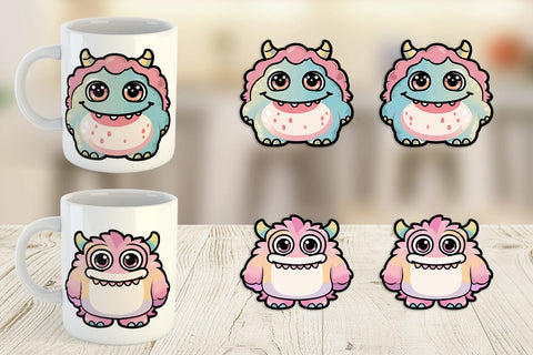 Mug Wrap Cute Monster Sublimation artnoy 