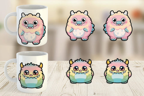 Mug Wrap Cute Monster Sublimation artnoy 