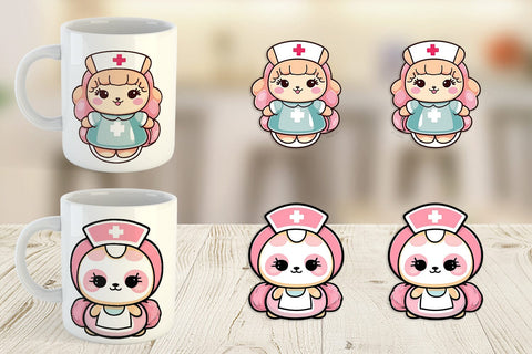 Mug Wrap Cute Nurse Sublimation artnoy 
